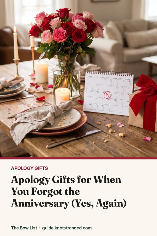 Pinterest graphic: Apology Gifts for When You Forgot the Anniversary (Yes, Again)