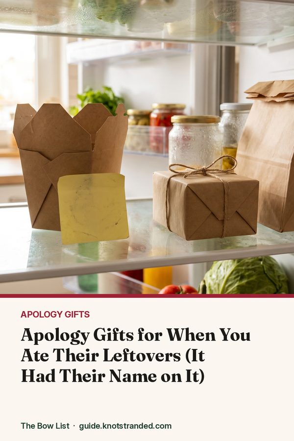 Pinterest graphic: Apology Gifts for When You Ate Their Leftovers (It Had Their Name on It)