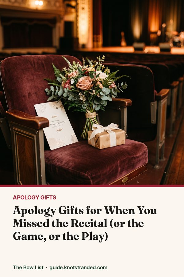 Pinterest graphic: Apology Gifts for When You Missed the Recital (or the Game, or the Play)