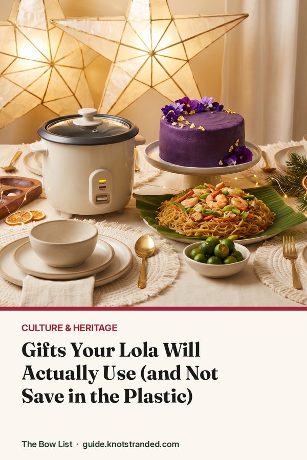 Pinterest graphic: Gifts Your Lola Will Actually Use (and Not Save in the Plastic)