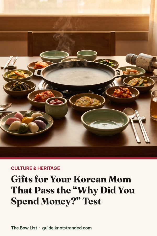 Pinterest graphic: Gifts for Your Korean Mom That Pass the “Why Did You Spend Money?” Test