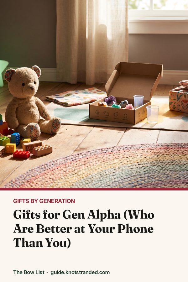 Pinterest graphic: Gifts for Gen Alpha (Who Are Better at Your Phone Than You)