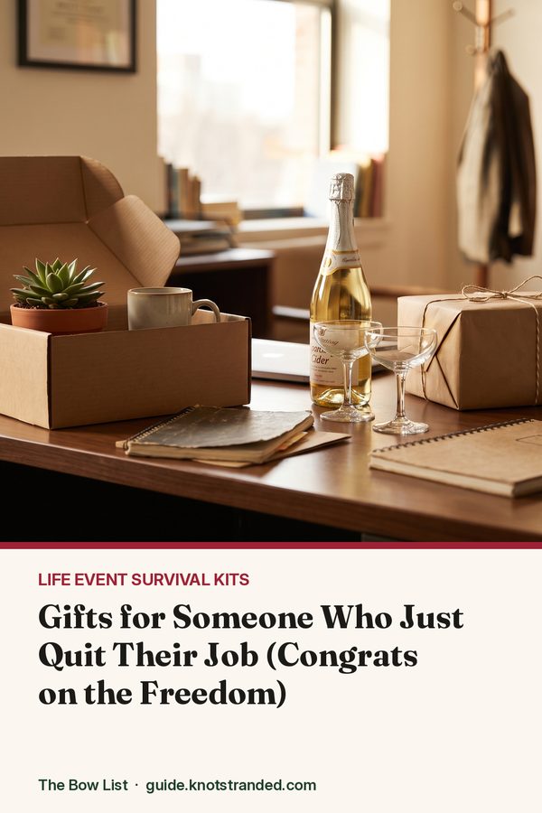 Pinterest graphic: Gifts for Someone Who Just Quit Their Job (Congrats on the Freedom)