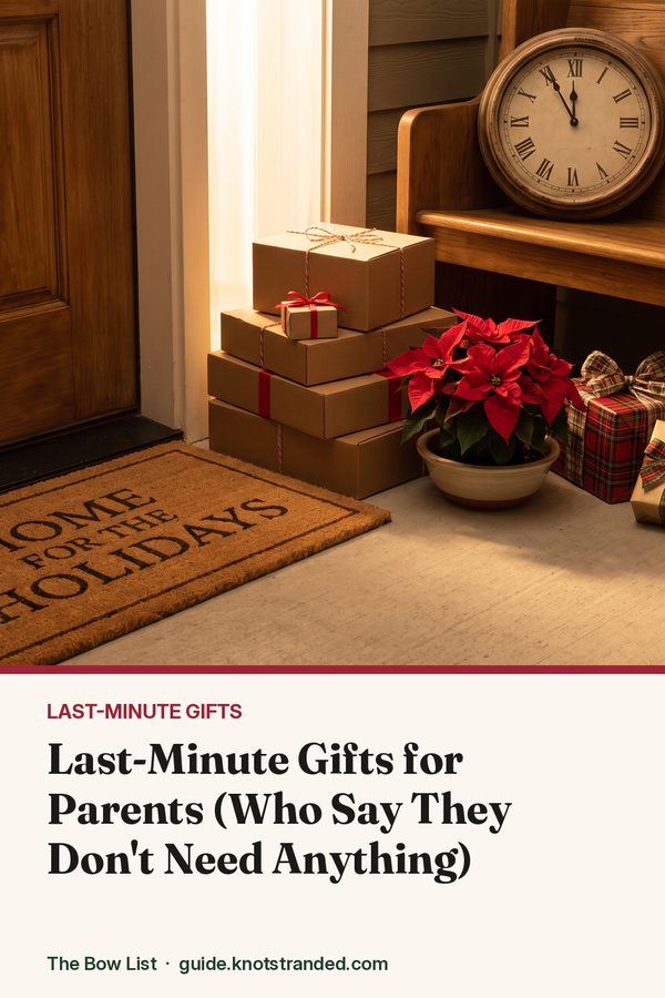 Pinterest graphic: Last-Minute Gifts for Parents (Who Say They Don't Need Anything)