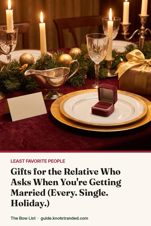 Pinterest graphic: Gifts for the Relative Who Asks When You're Getting Married (Every. Single. Holiday.)