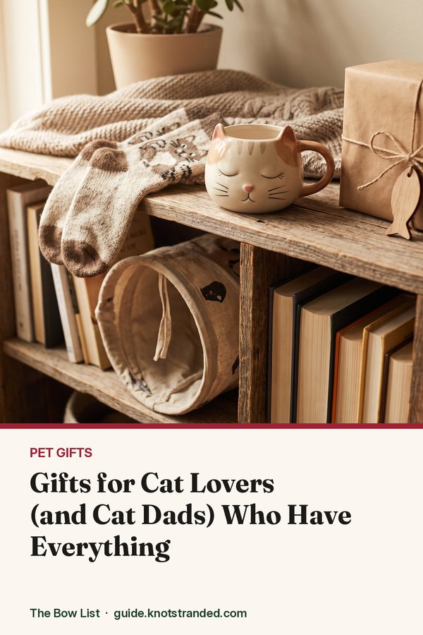 Pinterest graphic: Gifts for Cat Lovers (and Cat Dads) Who Have Everything