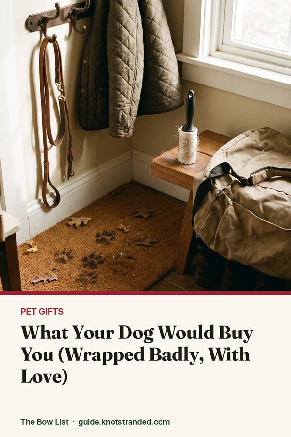 Pinterest graphic: What Your Dog Would Buy You (Wrapped Badly, With Love)
