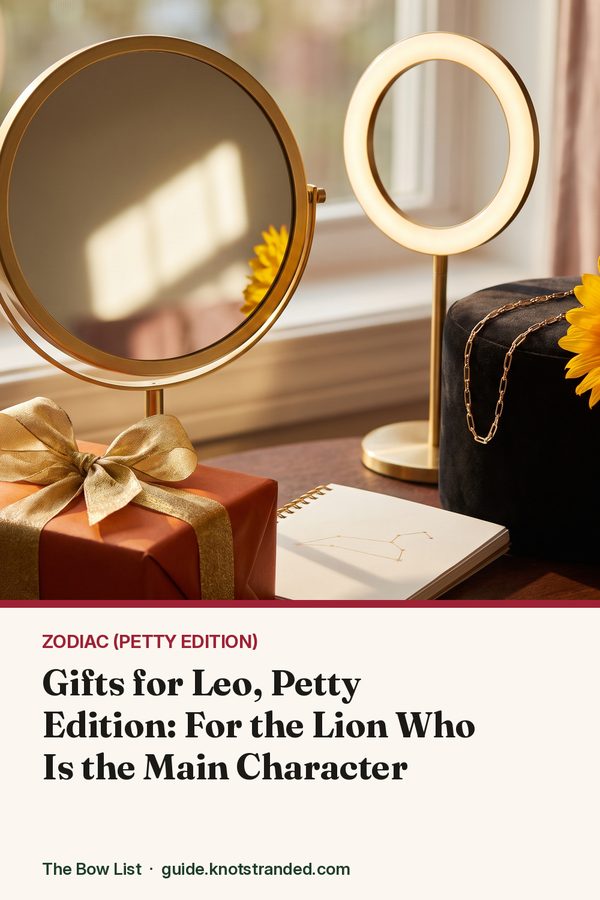 Pinterest graphic: Gifts for Leo, Petty Edition: For the Lion Who Is the Main Character